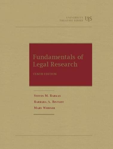 Fundamentals of Legal Research,10th (University Treatise Series) cover