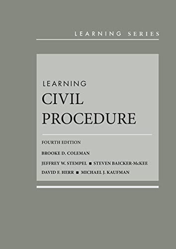 Learning Civil Procedure - Fourth Edition - Brooke Coleman cover