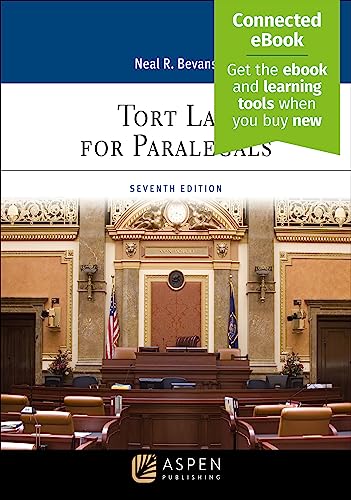 Tort Law for Paralegals Aspen Paralegal Series 7th Bevans, Neal R.
