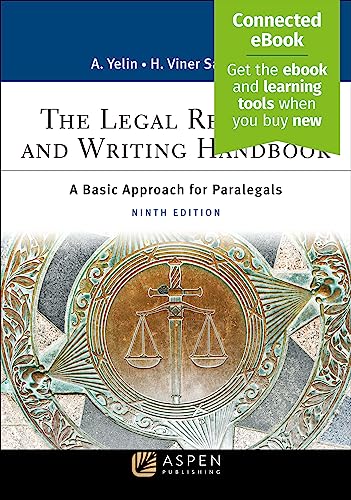 The Legal Research and Writing Handbook A Basic Approach for Paralegals 9E [Including Connected Ebook] 9th YELIN, ANDREA B.