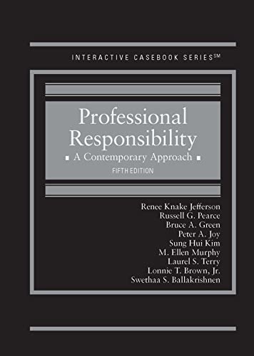 Professional Responsibility: A Contemporary Approach - 5th Edition - Jefferson cover