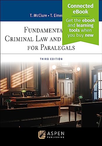 Fundamentals of Criminal Law and Procedure for Paralegals Aspen Paralegal Series 3rd McClure, Thomas E.