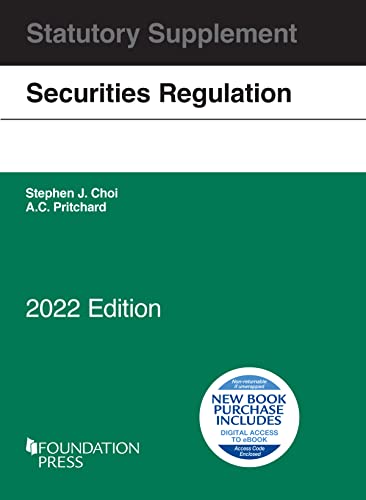 Securities Regulation Statutory Supplement, 2022 Edition (Selected Statutes) cover