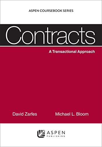Contracts A Transactional Approach New Zarfes, David cover