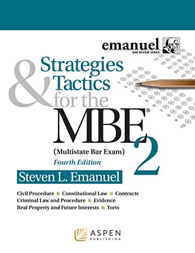 Strategies & Tactics for the MBE Multistate Bar Exam The Bar Review 2 4th Emanuel, Steven L. cover