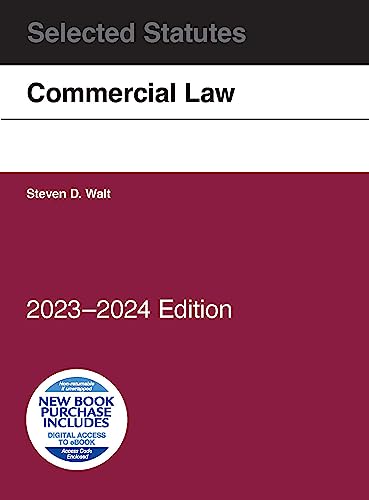 Commercial Law, Selected Statutes, 2023-2024 cover