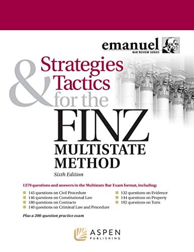 Strategies & Tactics for the Finz Multistate Method Bar Review 6th Steven Finz