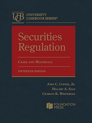 Securities Regulation Cases and Materials - 15th Edition - John C. Coffee cover