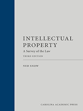 Intellectual Property A Survey of the Law - 3rd Edition - Ned Snow cover